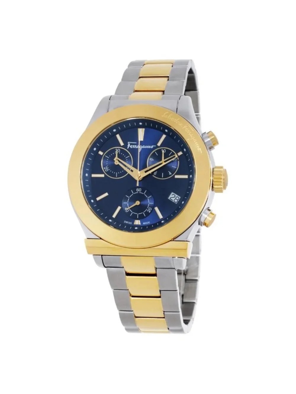 NWT Ferragamo 1898 Chronograph Quartz Blue Dial Men's Watch